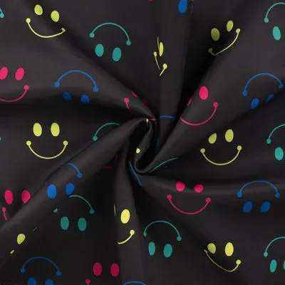 Softshell zwart met kleurrijke smileys